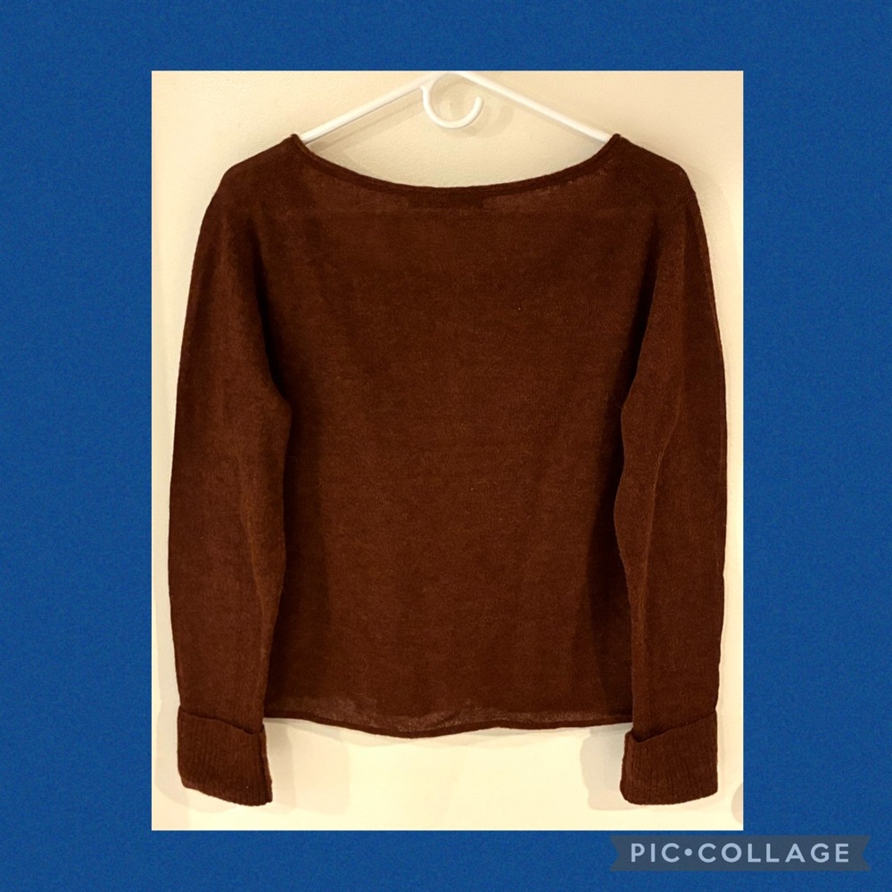Peruvian Connection Burgundy Alpaca Button-Up Cardigan - Picture 2 of 10